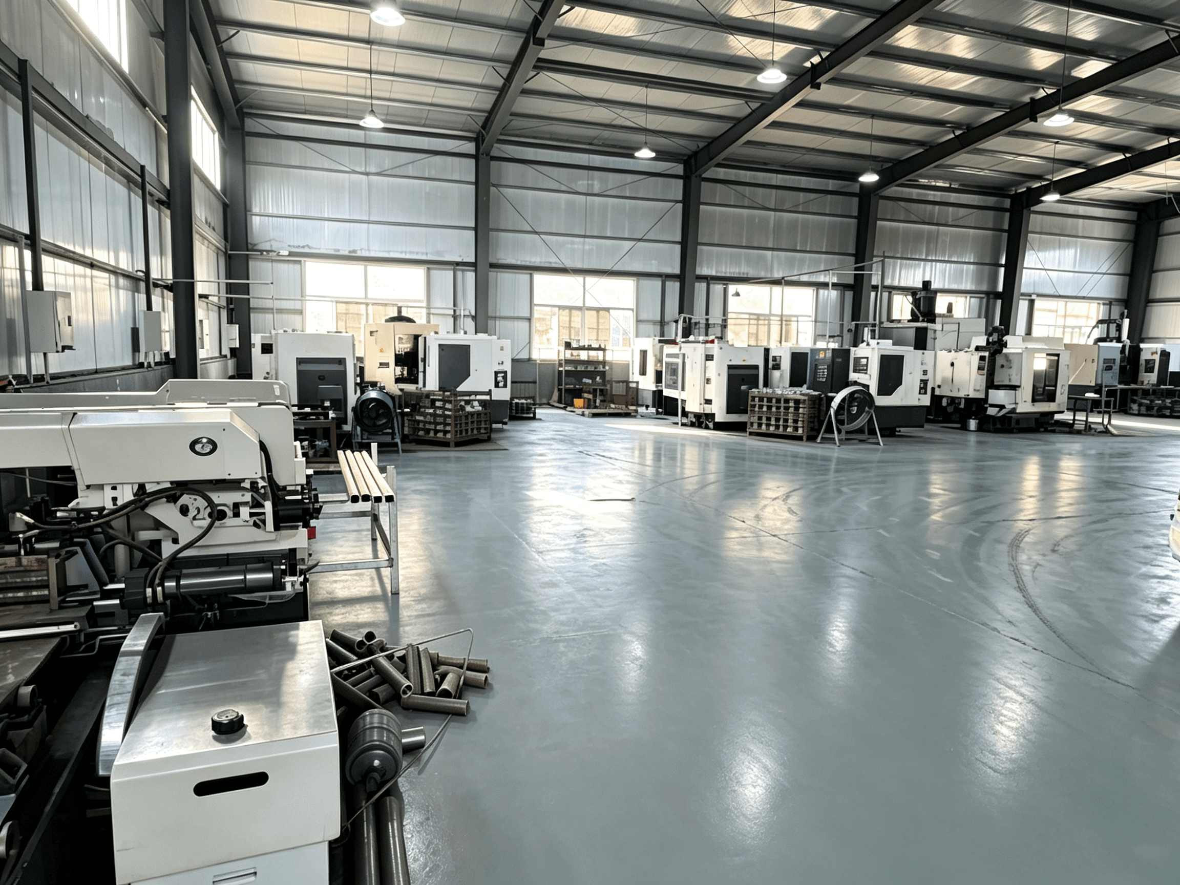 Wide view of the RUNHENG production workshop floor